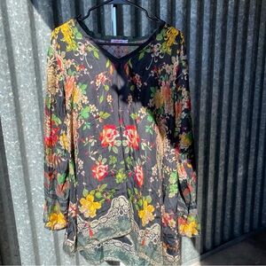 Johnny Was Multicolor Floral Tunic